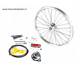 Brompton lichtset incl naafdynamo wiel silver SV8 met voor en achterlicht en benodigdheden