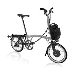 Brompton P Line Electric High+Rack, Stormgrey