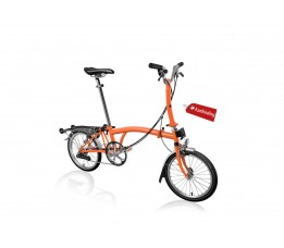 Brompton C Line Explore Mid+Rack, Fire Coral Matt/ fire coral matt / Zilver