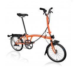 Brompton C Line Explore High+Rack+Bat, Fire Coral Matt/Fire Coral Matt/ Black