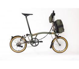 Brompton Beyond x Bear Grylls C Line explore, Olive Green Matt/ Beige Grey Matt