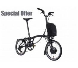 Brompton P Line Electric Urban High+RACk Midnight Black Metalic High 2024